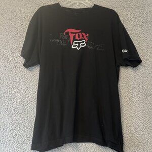 Vintage Y2K Fox Racing T Shirt Men Size XL Black Grunge